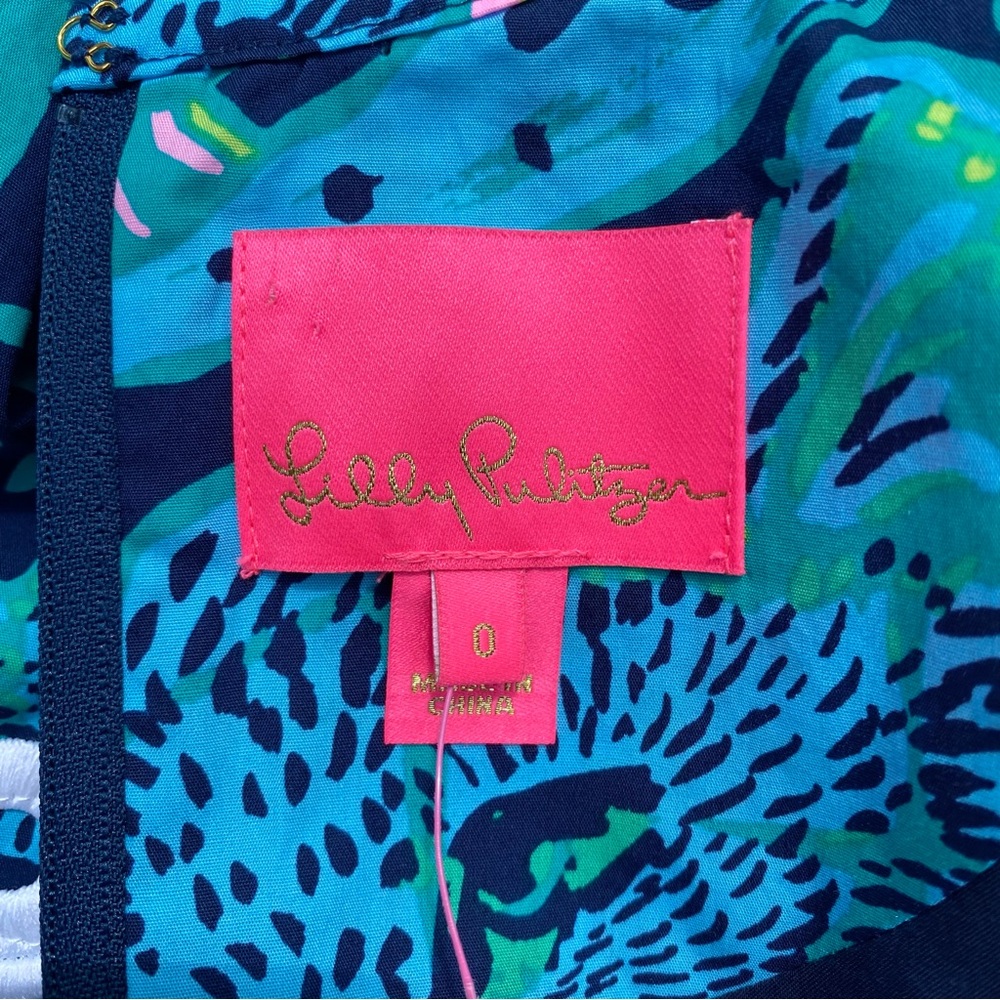 Lilly Pulitzer Shealyn Caftan Maxi Dress Catty Purrsonality Blue Size 0 NWT - Picture 8 of 10